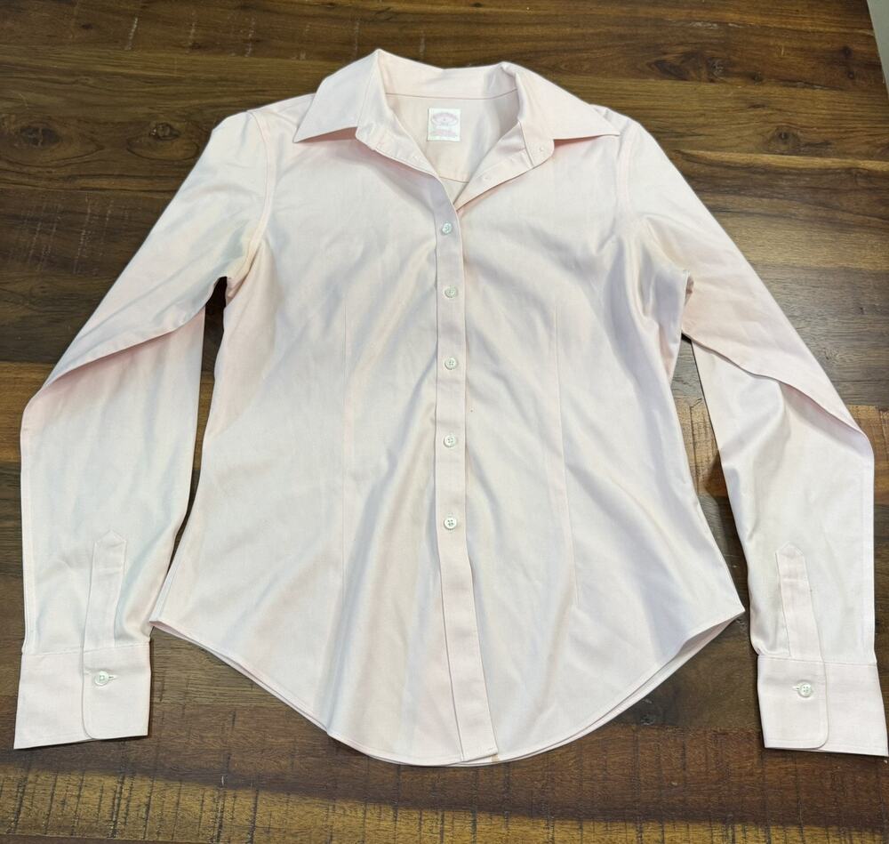 Brooks Brothers Fitted Non-Iron Button Down Shirt Womens 6 Pink